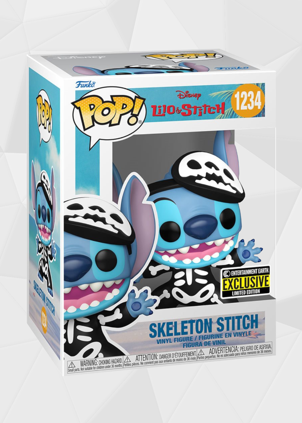 Funko Pop! Disney: Lilo & Stitch - Stitch Esqueleto Exclusivo de Entertainment Earth Chase (Brilla en la Oscuridad)