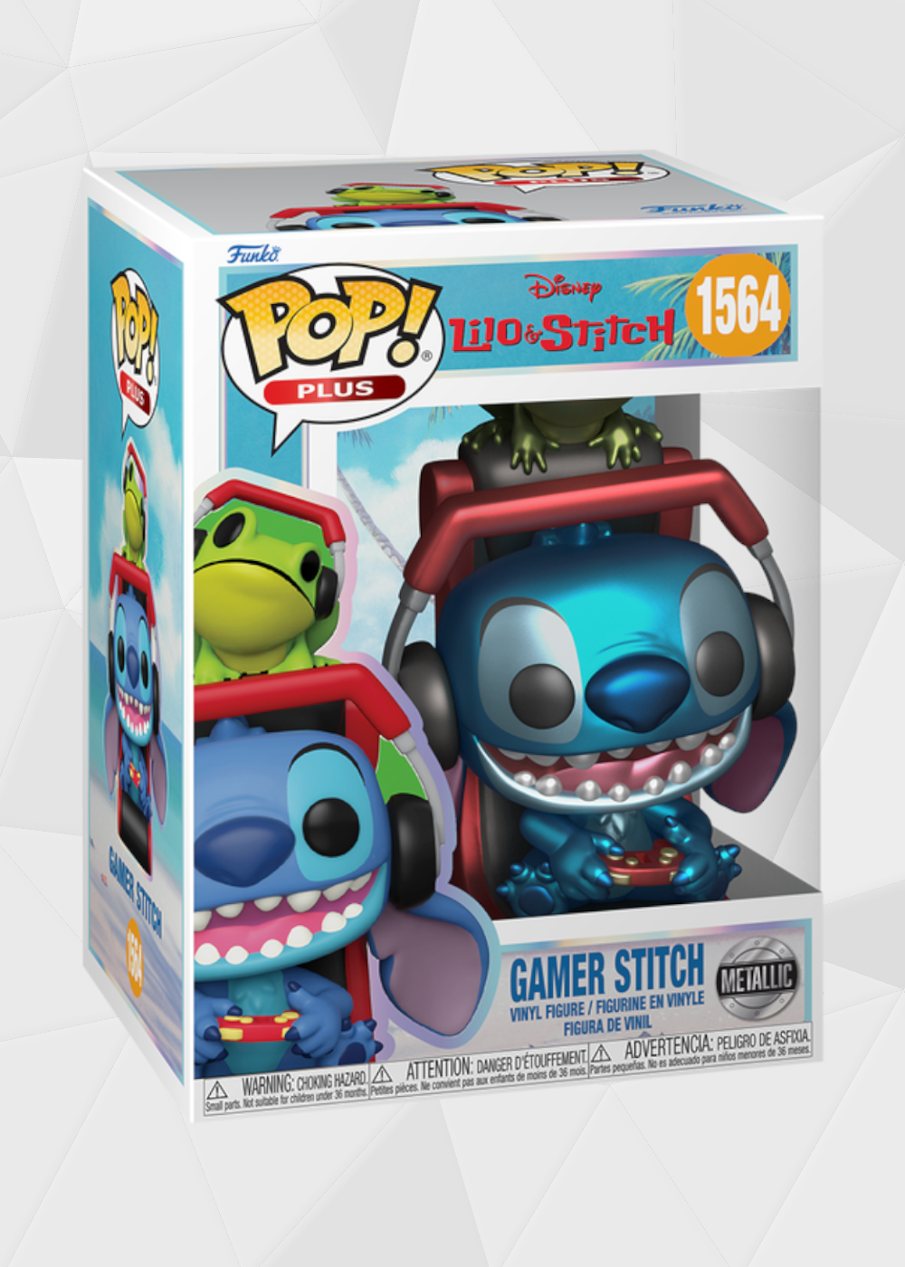 Funko Pop! Disney: Lilo y Stitch - Stitch Gamer Metálico Plus #1564