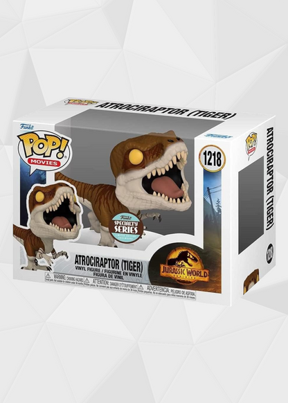 Funko Pop! Movies: Jurassic World - Atrociraptor Tiger #1218 Exclusivo Specialty Series