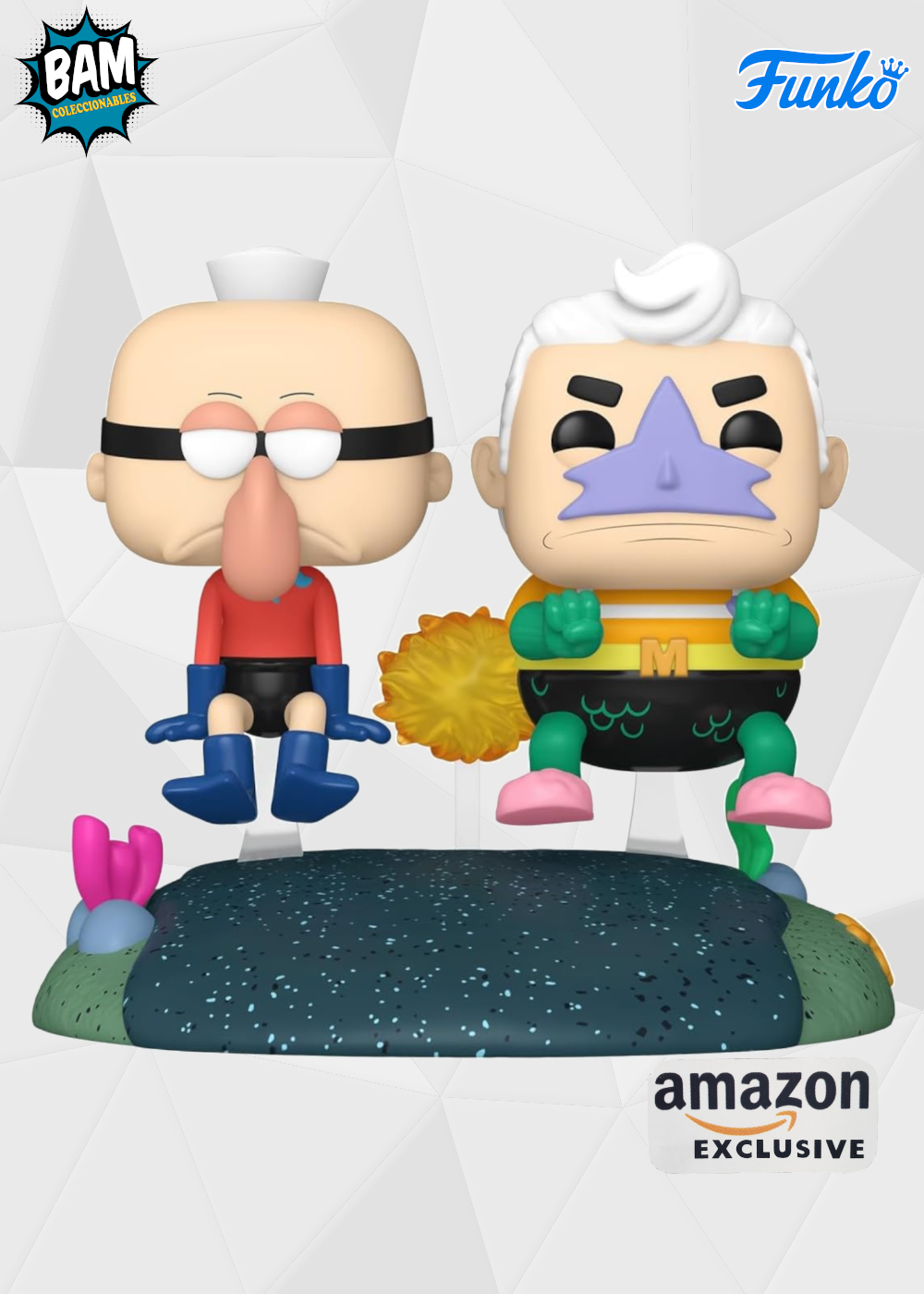 Funko Pop! Animation: Bob Esponja - Sirenoman y Chico Percebe en Botemovil Invisible #126 Exclusivo Amazon