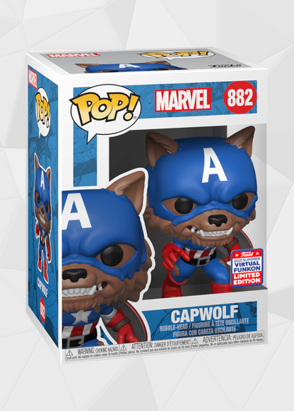 Funko Pop! Marvel: Capitán América - Capwolf #882 Virtual FunKon 2021