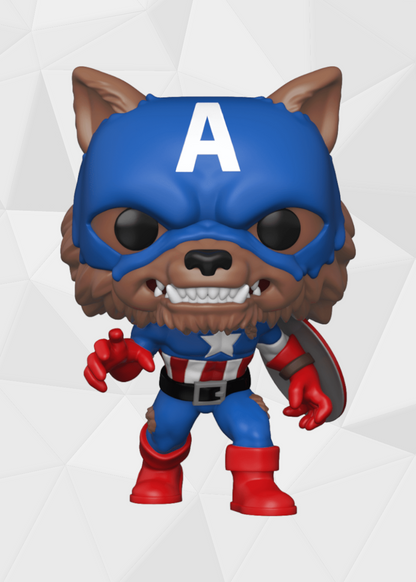 Funko Pop! Marvel: Capitán América - Capwolf #882 Virtual FunKon 2021