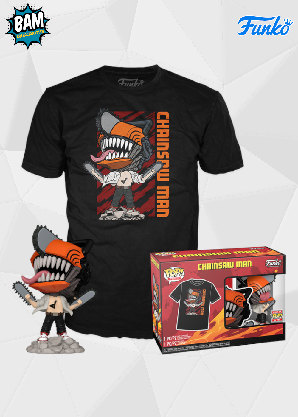 Funko Pop! Animation: Chainsaw Man - Chainsaw Man Con Playera Talla M #1804