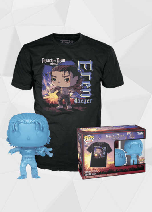 Funko Pop! Animation: Attack on Titan - Eren Jaeger y Playera 2 Pack (Talla M)