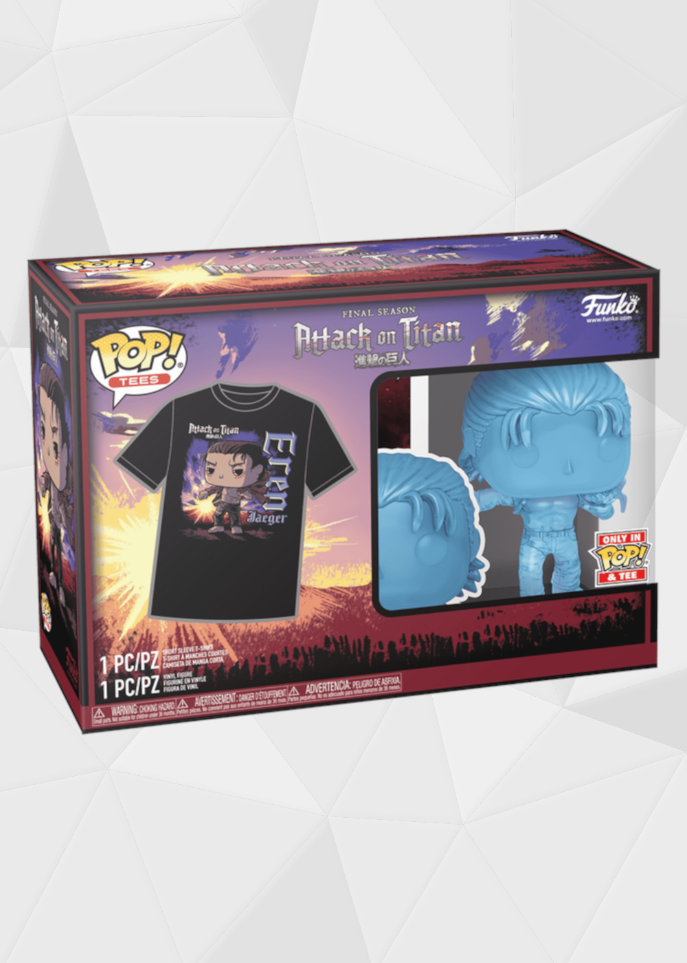 Funko Pop! Animation: Attack on Titan - Eren Jaeger y Playera 2 Pack (Talla M)