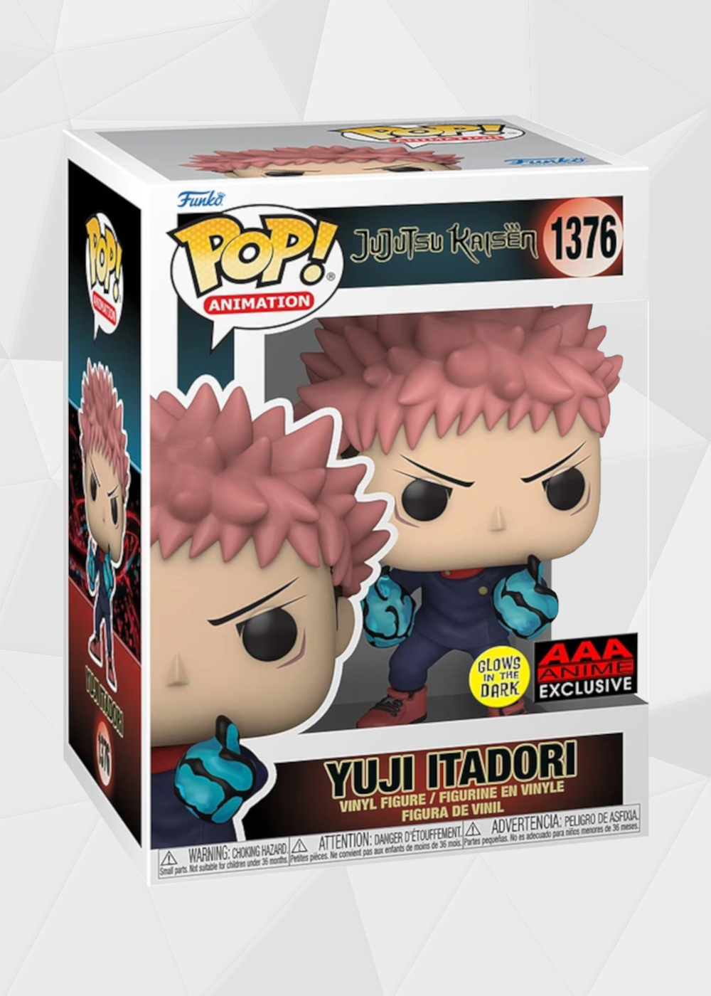 Funko Pop! Animation: Jujutsu Kaisen - Yuji Itadori #1376 Exclusivo AAA (Brilla en la Oscuridad)