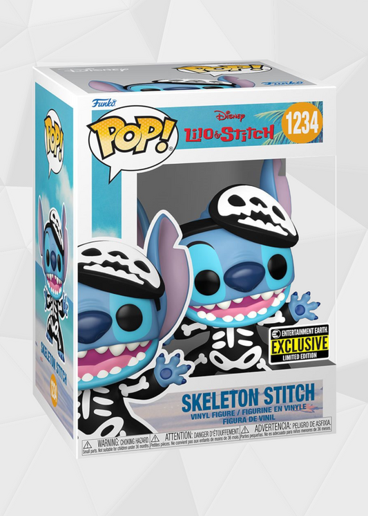 Funko Pop! Disney: Lilo & Stitch - Stitch Esqueleto Exclusivo de Entertainment Earth Chase (Brilla en la Oscuridad)