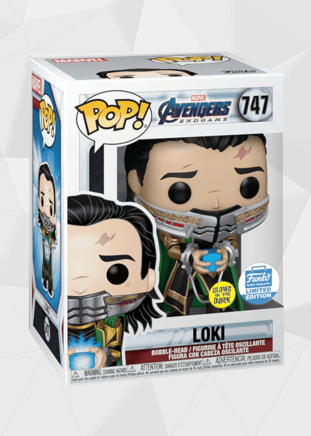 Funko Pop! Marvel: Avengers Endgame - Loki #747 Exclusivo Funko Shop (Brilla en la Oscuridad)