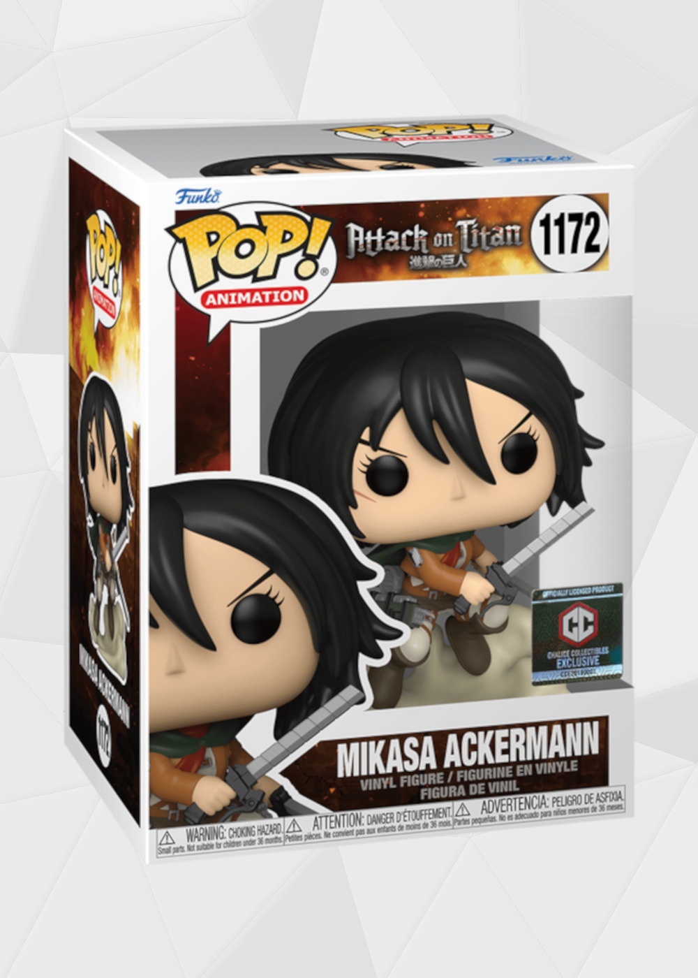 Funko Pop! Animation: Attack on Titan - Mikasa Ackerman #1172 Exclusiva Chalice Collectibles