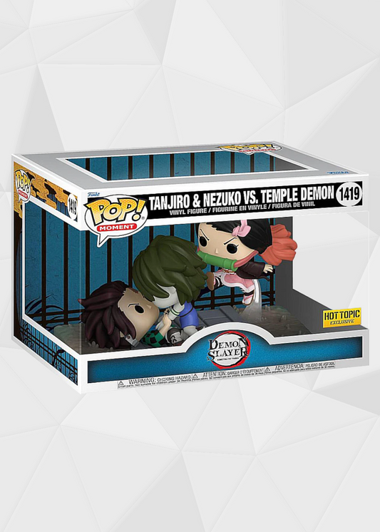 Funko Pop! Animation: Demon Slayer - Tanjiro y Nezuko vs Demonio del Templo Exclusivo Hot Topic