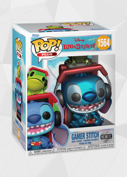 Funko Pop! Disney: Lilo y Stitch - Stitch Gamer Metálico Plus #1564