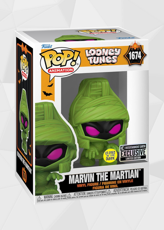 Funko Pop! Animation: Looney Tunes Halloween - Marvin el Marciano #1674 Exclusivo Entertainment Earth (Brilla en la Oscuridad)