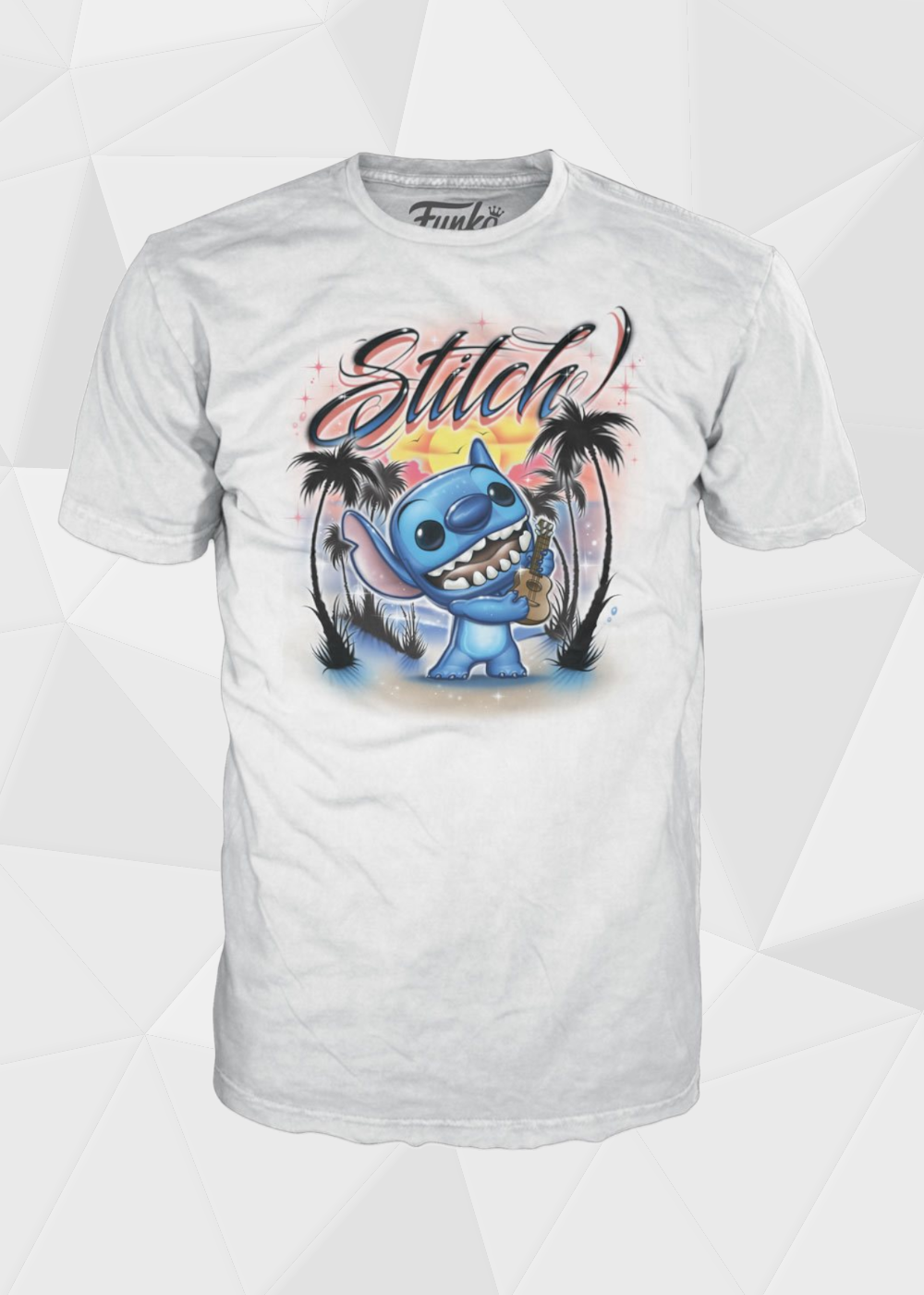 Funko Pop! Disney: Lilo & Stitch - Stitch Con Ukelele Flocked #1044 y Playera Talla M