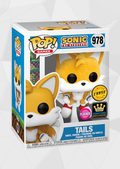 Funko Pop! Games: Sonic The Hedgehog - Tails #978 Exclusivo Specialty Series Chase Flocked